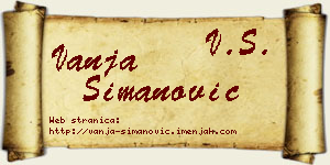 Vanja Simanović vizit kartica